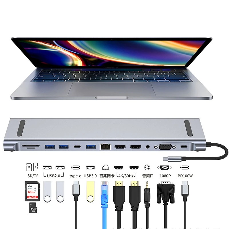 4 Hdmi Multi Monitor Video Card 4K - USB C 3.0 허브 유형 C-멀티